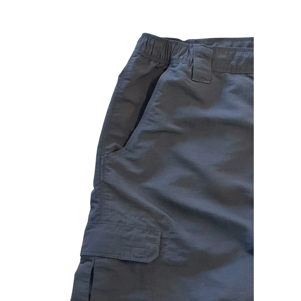 The North Face Mens LARGE Dark Gray Cargo Shorts‎ Hiking Outdoors Elastic Waist